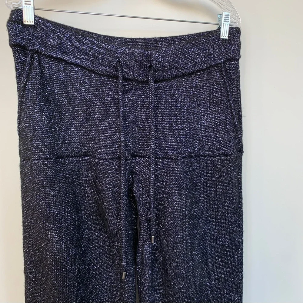 Anthropologie Toulouse Navy Shimmer Knit Pants‎ Size L